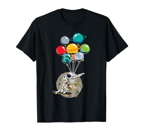 Funny Space Science Espacio Exterior Monopatín Niños Astronauta Camiseta