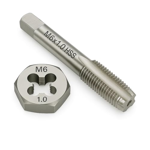 Image of M6x1.0 Metric Tap and Die Set Right Hand HSS Tap & GCr15 Hex Die for Metal Thread Repair