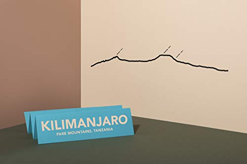 Silhouette Mountain Solid Kilimanjaro Tanzania Metal Wall Art, black, 50L x 50W cm
