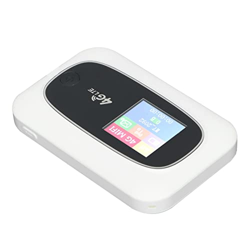 Image of Portable 4G LTE WiFi Hotspot Travel Router with LED Display SIM Slot Dual Band Connectivity for Phones Laptops Tablets Lightweight Compact Mobile Internet Device White