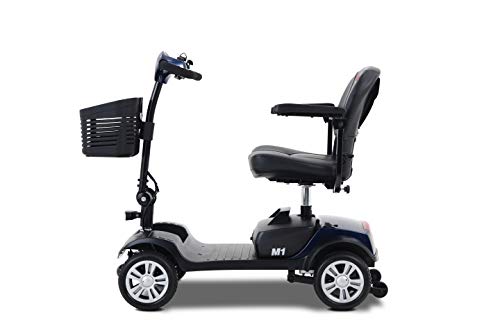 4 Wheel Mobility Scooter, Rockjame Electric Powered Wheelchair Device, Compact Heavy Duty Mobile for Travel, Adults, Elderly(Blue) - Thumbnail 6