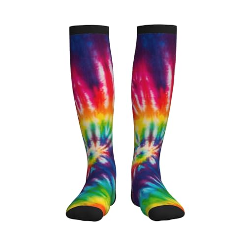 Tie Dye Compression Socks Knee High Support Socks For Women Men Running Athletic Hiking3