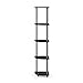 Furinno TURN-N-TUBE Corner Shelf, 5-Tier Corner Bookshelf, Open Storage Shelves, for Organization and Storage, Living Room, Home Office, Garage, Bedroom, Black