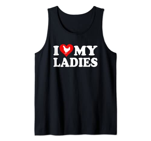 Me encanta mis señoras pollos gallinas I HEART my ladies Camiseta sin Mangas
