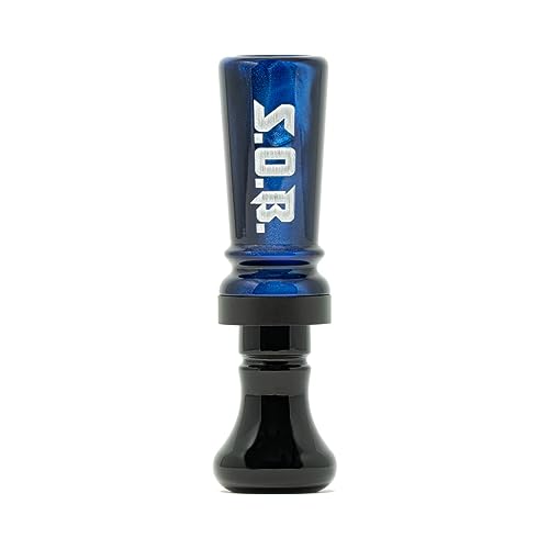 Elite Duck Calls - SOB Son of The Butcher Cutdown Single Reed Acrylic Duck Call (Blue Pearl/Black)