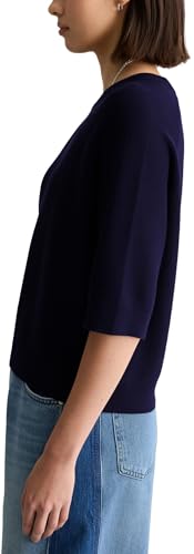 Marc OߴPolo Denim Damen Pullover mit Rundhalsausschnitt Relaxed Fit, Blau (Blue Depths), S – Ansicht 3