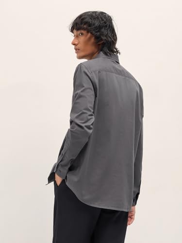 Image of Men's Olive Slim Fit Solid Cotton Woven Casual Shirt