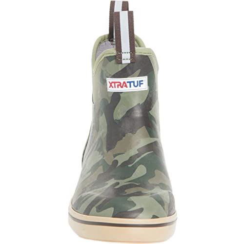 Image of XTRATUF Men's 6 inch Waterproof Slip Resistant Breathable Lightweight Rubber Performance Ankle Deck Boat Fishing Boots, Camo, 11