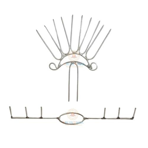 SRI YAGNAA Stainless Steel - Varalakshmi Pooja Kalasam Decoration Sticks Combo - Lakshmi Pooja Kalasam Flower Stand Stick - Five Point Support For Decoration - Crown Stick For God Varalaxmi Pooja