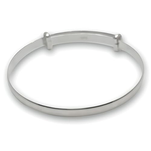Bijoux bébé argent pour cadeau de naissance jonc extensible poli - 7