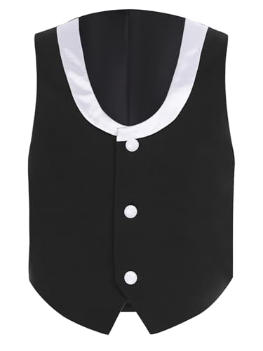 Boys Formal Suit Vest Color Block Sleeveless Jacket for Toddler Kids Formal Wedding Outfit