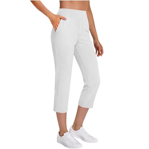 Pantalon court droit bleu pour yoga et quotidien décontracté WWricotta