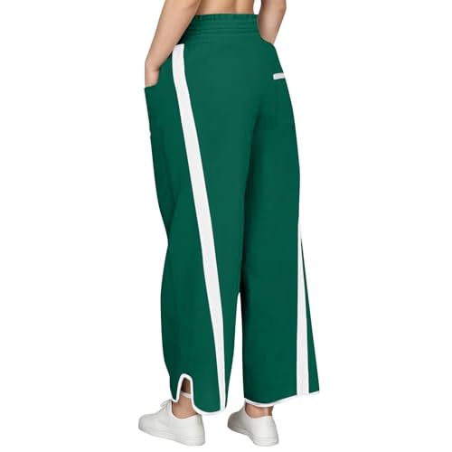 GOFULY Wide Leg Pants for Women Loose Fit High Waistd Pants Cute Elastic Waist Drawstring Sweatpants Pocket Joggers Trousers3