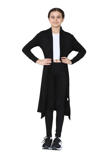 Loxdonz Kids Long Open Front Cardigan Coverup Boyfriend Cardigan Sweater for Girl's Beach Cover ups Kimono Maxi Duster