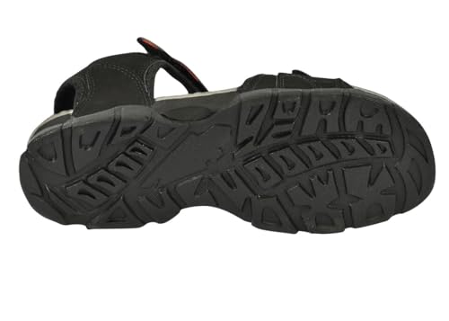 Image of STRIKER Synthetic Sandal For Men | Comfortable & Light Weight | Stylish & Anti-Skid | Waterproof | Adjustable | Rubber Sole Material | Regular Use | Ideal For Casual Outings | Black