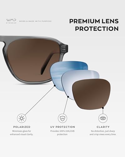 Image of WearMe Pro Polarized Modern Aviator One-Bridge Square Mens Sunglasses