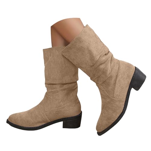 Botas de invierno sin cordones en ante suave y cómodo para mujer