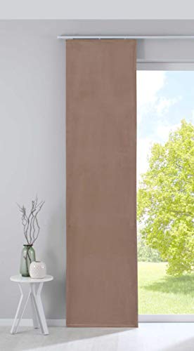 Gardinenbox Milano 203571 Cortina Opaca, Panel japonés, Terciopelo, 245 x 60 cm, Color Beige