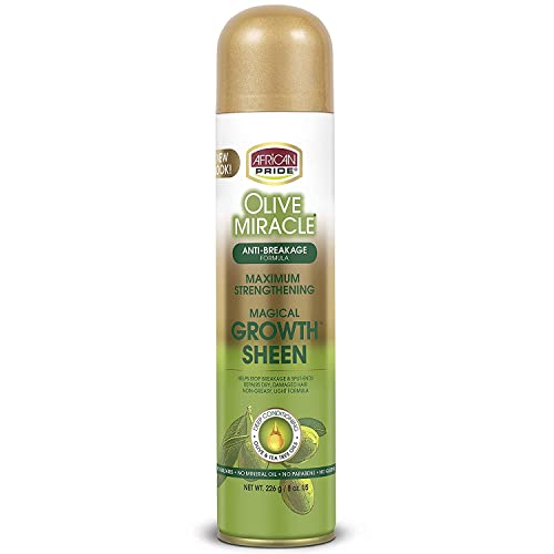 African Pride Olive Miracle Magical Growth Sheen Spray 8oz miniatura 1