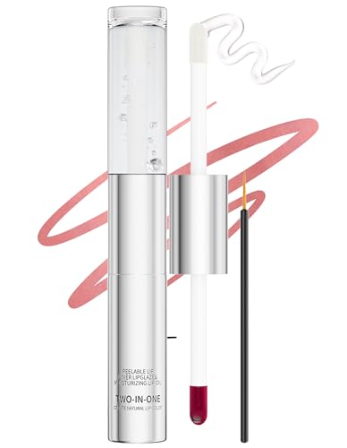 Erinde Lip Stain Peel off with Lip Oil, Waterproof 2 in 1 Long Lasting Lip Liner Tint, Tattoo Magic Color Non-Stick Cup Peel off Lips Gloss, Highly Pigmented Makeup for Women 06#