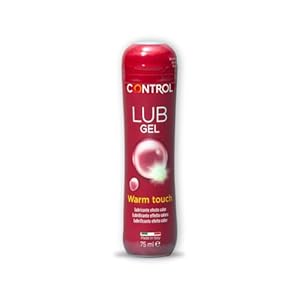 Control Lub Warm Touch – Gel Lubricante Efecto Calor – 75 mililitros – Base acuosa – Compatible con Preservativo – Hipoalergénico – Sin azúcar – No mancha – Color Transparente