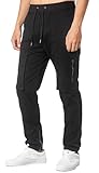 ITALYMORN Mens Slim Fit Joggers with Zip Pockets Tapered Casual Pants XL Black