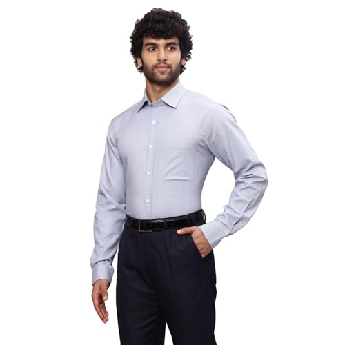 Image of Raymond Men's Cotton Checkered Slim Fit Shirt