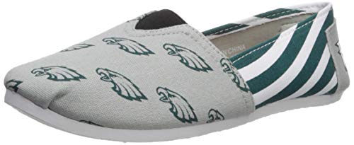Forever Collectibles NFL Zapatos de Rayas de Lona para Mujer, NFL, Mujer, Color Verde, tamaño Medium (7-8)