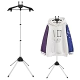 Adjustable T Shirt Display Adult for Vendors, 32-63 inch T Shirt Display Stand, Portable Hanging Black Metal Clothes Display, Hanger Rack for Clothing Dress Garment Coat Retail