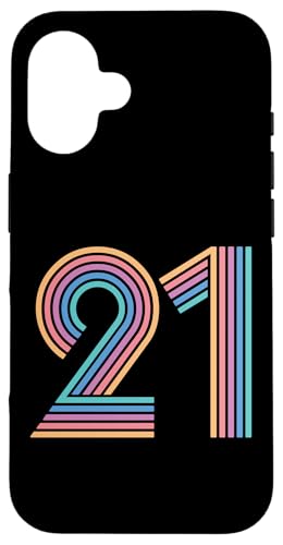 Number 21 Twenty-One Anniversary Y fB[X 21΂̒a X}zP[X iPhone 16 p
