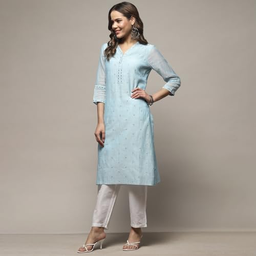 Image of BIBA Women Polyester Regular Fit Asymmetric Kurta