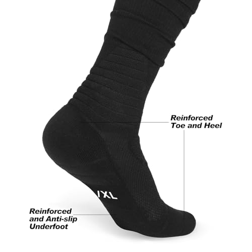 Scrunched Football Socks, Extra Long Cushioned Athletic Socks for Men and Women2