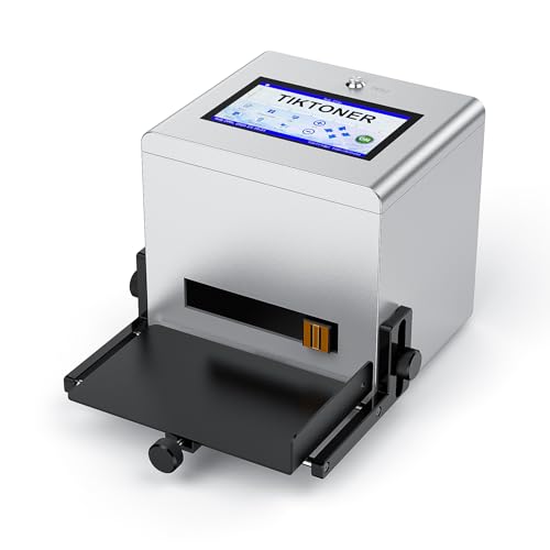 Image of Inkjet Coding Machine, Date Printer with 7-inch Touch Screen Batch Code Printer with 42ml Quick-Drying Ink Cartridge Inkjet Coder for Barcode /QR Code /Number /Picture Print on Many Materials