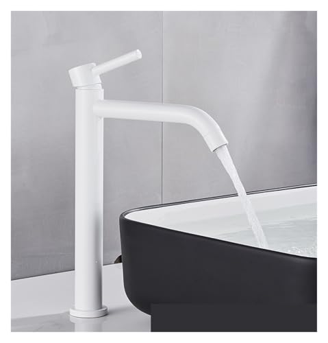 Robinet de lavabo mitigeur eau chaude et froide à poignée fluide anti-éclaboussures