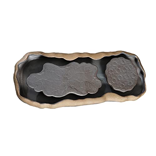 HAKIDZEL 1Pc Ceramic Teapot Mat for Kung Fu Tea Ceremony Elegant Tea Table Accessory Easy to Clean for Japanese Tea Serving Functional Water Draining Tea