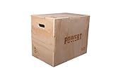 POWERT Wood Plyo Box 3-in-1 Wooden Jump Box Gym Strength Training-24''×20''×16''