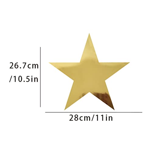 LUOZZY 24 peças de decoração de estrelas douradas em papel dourado com recortes em forma de estrela