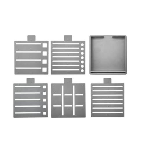 Innovador dispensador de notas adhesivas con caja de líneas, soporte para bloc de notas con cinco plantillas, estuche cuadrado para notas adhesivas