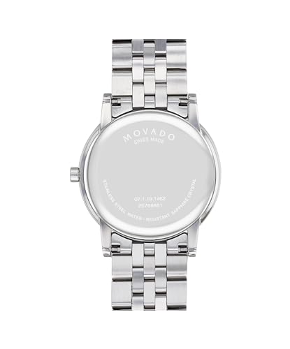 Movado Museum Classic Men's Swiss Quartz Watch - Stainless Steel, Link Bracelet - Water Resistance 3ATM/30 Meters - Classic Luxury Timepiece - Gift for Him - 40mm3