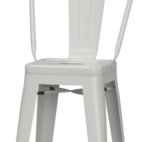 SIMPLIHOME Butaco Metal Blanco Modelo AXCFLECS24-WH Altura Asiento 24 pulgadas Set de 2 miniatura 5