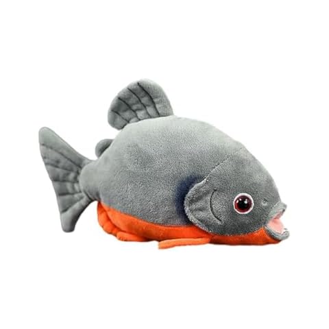 Nohito Piranha Fish Stuffed Animal Piranha Plush Toy Realistic Stuffed Fish Animals Plushie Pillow Doll Kids Gifts 8.7 Inches Cover