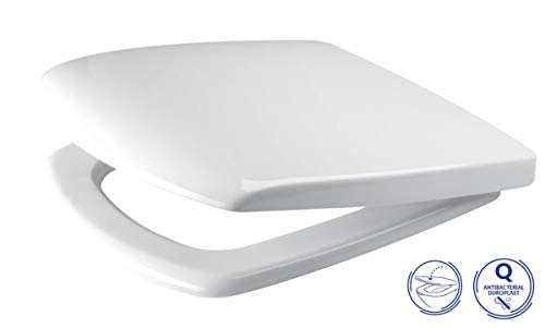 VBChome Keramik Stand WC Toilette Komplett Set Keramik WC- Sitz aus Duroplast mit Absenkautomatik SoftClose-Funktion für waagerechten Abgang Wasseranschluss Spülrandlos Modern – Bild 5