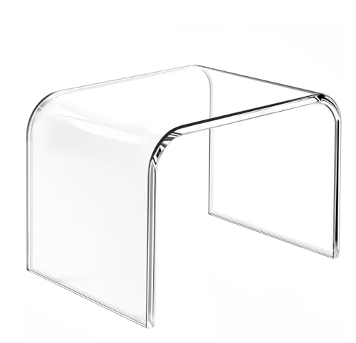 BOPKOWI Acrylic Step Stool Acrylic Stools Clear Step Stool with Non-Slip for Bathroom Holds Up to 250lbs(No Non-Slip Stool Pack of 1)