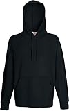 Fruit of the loom Herren Sweatshirt Lightweight Hooded Sweat,Schwarz (Black 101),X-Large