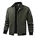 QTE Army green Jacket for Men Fashion Windproof Bomber Jackets Coat Lightweight Casual Spring Fall Stand Collar Windbreaker Zip Up with Pocket