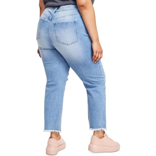 Celebrity Pink Womens High Rise Frayed Hem Straight Leg Jeans2