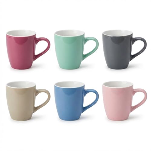 6er Set Kaffeebecher Tassen 200 ml aus Porzellan Kaffee Becher Tasse...