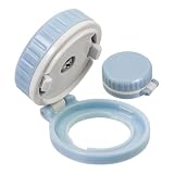 Copri bottoni con chiusura di sicurezza per bambini, 2 pezzi, per bottoni Ø 25 x 5 mm, in blu e bianco, da incollare, per bottoni da cucina, bottone start-stop lavastoviglie, lavatrice, microonde
