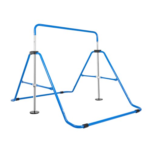 Tagtuell Gymnastik Reckstange, Outdoor Reck Horizontale Training Bar Schwebebalken, 5 Verstellbare Höhen, Kinder Turnreck für 3-6 Kinder Mädchen, Trainingsgerät bis 220 LBS, Blaue