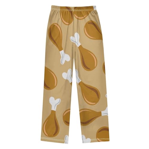 Drumstick Fried Boys Pants Boys Athletic Pants Long Pant for Boywith Pockets Wide-Leg Size 6-14Y2